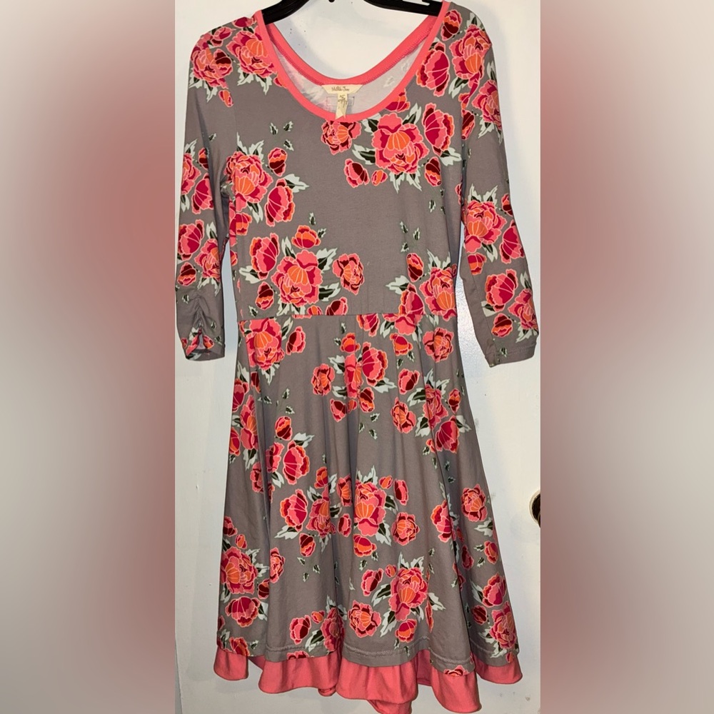 Matilda Jane Pink and Gray Floral Dress